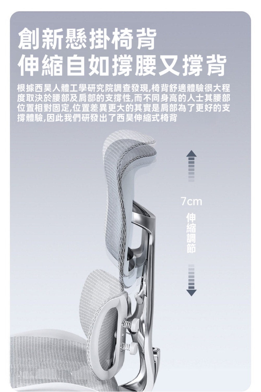S300 分區椅背與頭枕高度調節